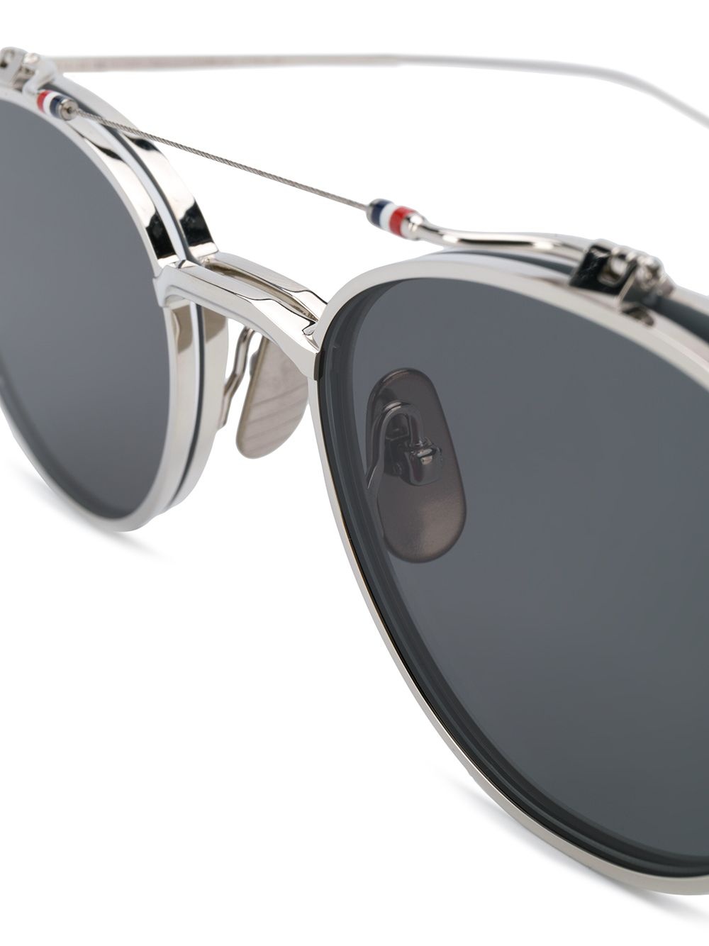 round-frame flip-up sunglasses - 3