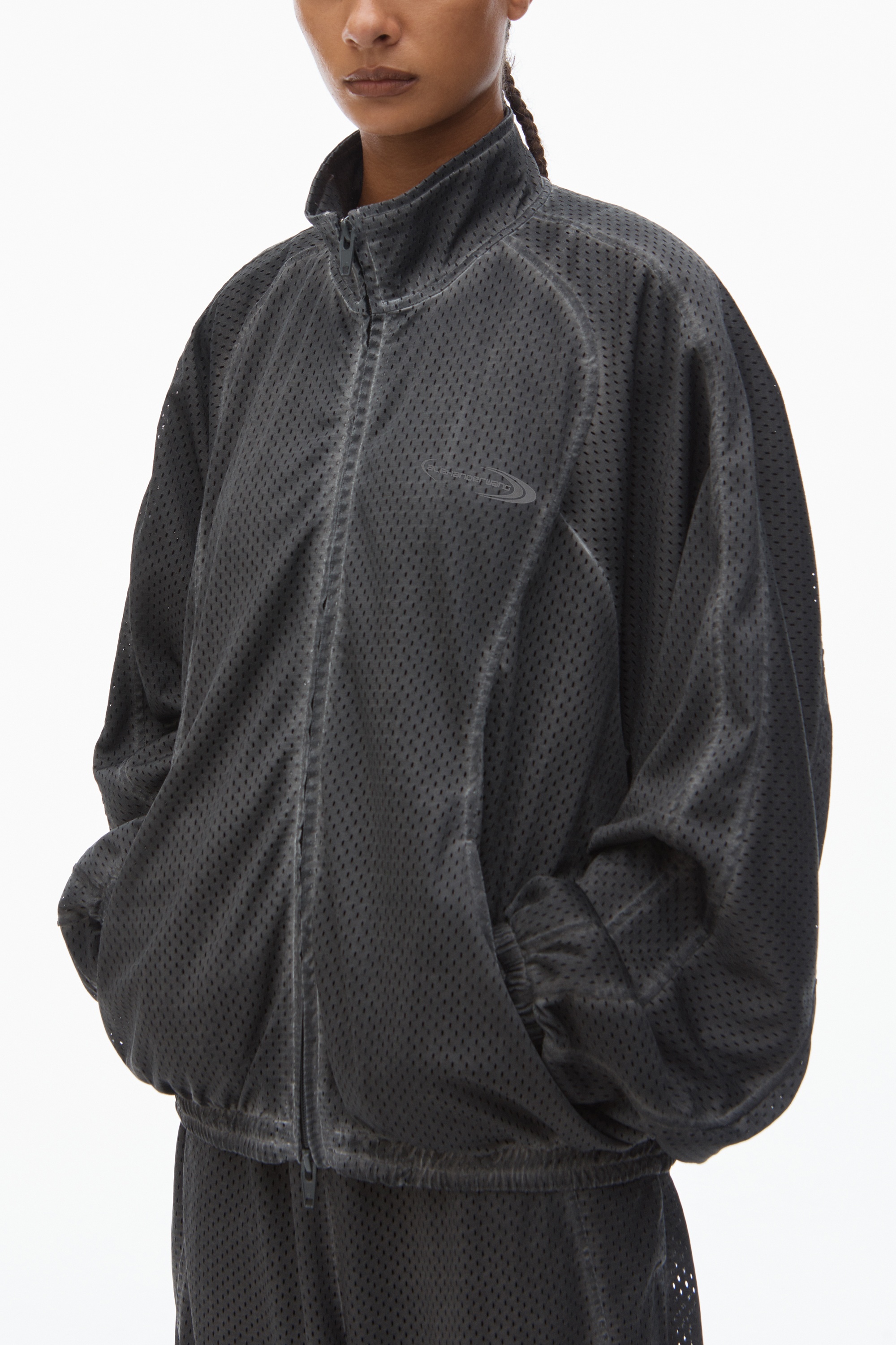 Track Jacket in Perforated Mesh - 3
