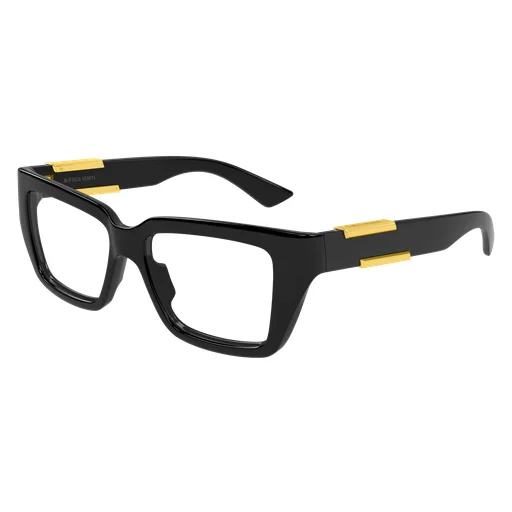 SQUARED SHAPE EYEGLASSES (BLACK/TRANSPARENT) - 1