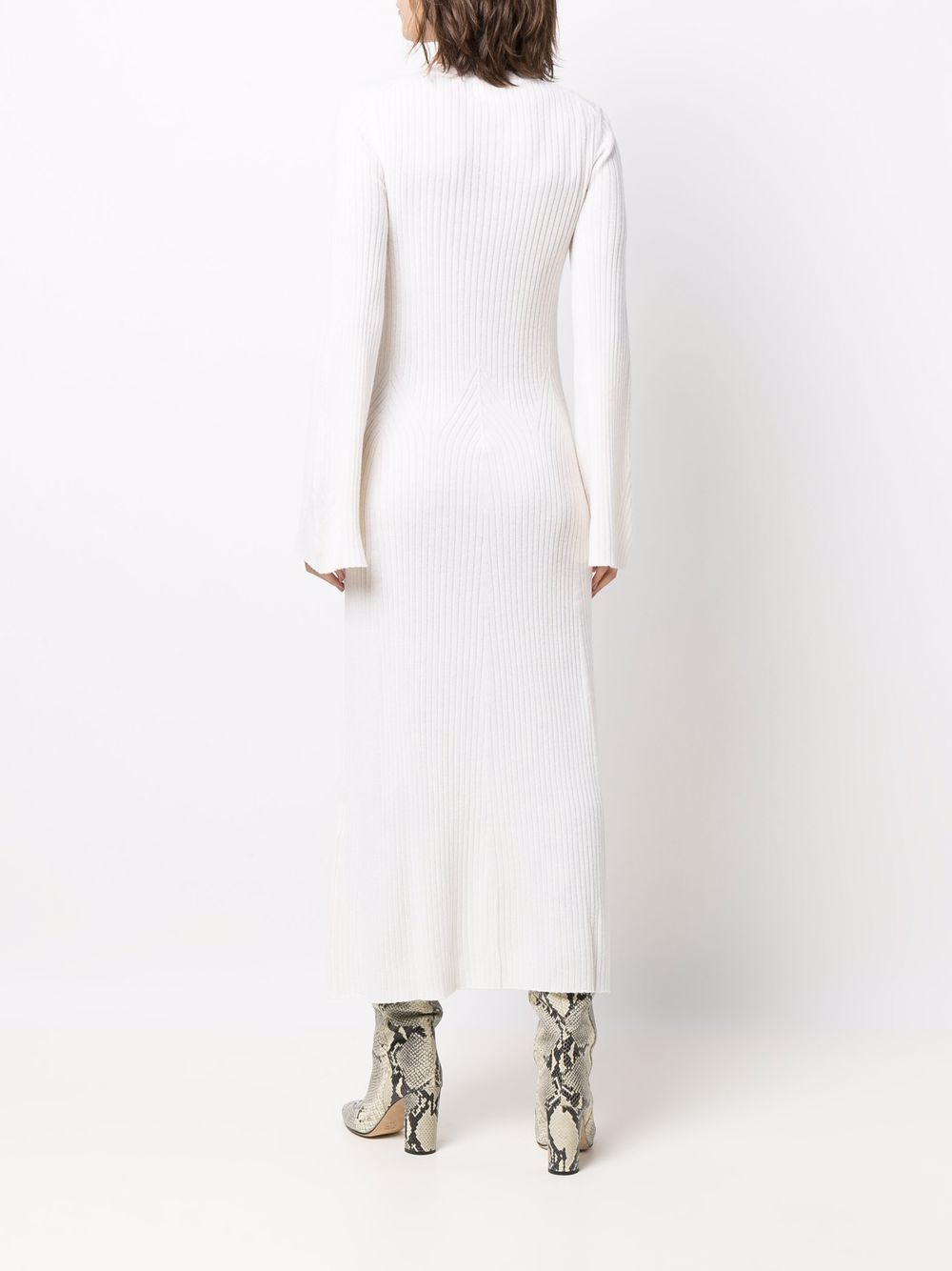 rib-knit wool-cashmere dress - 4