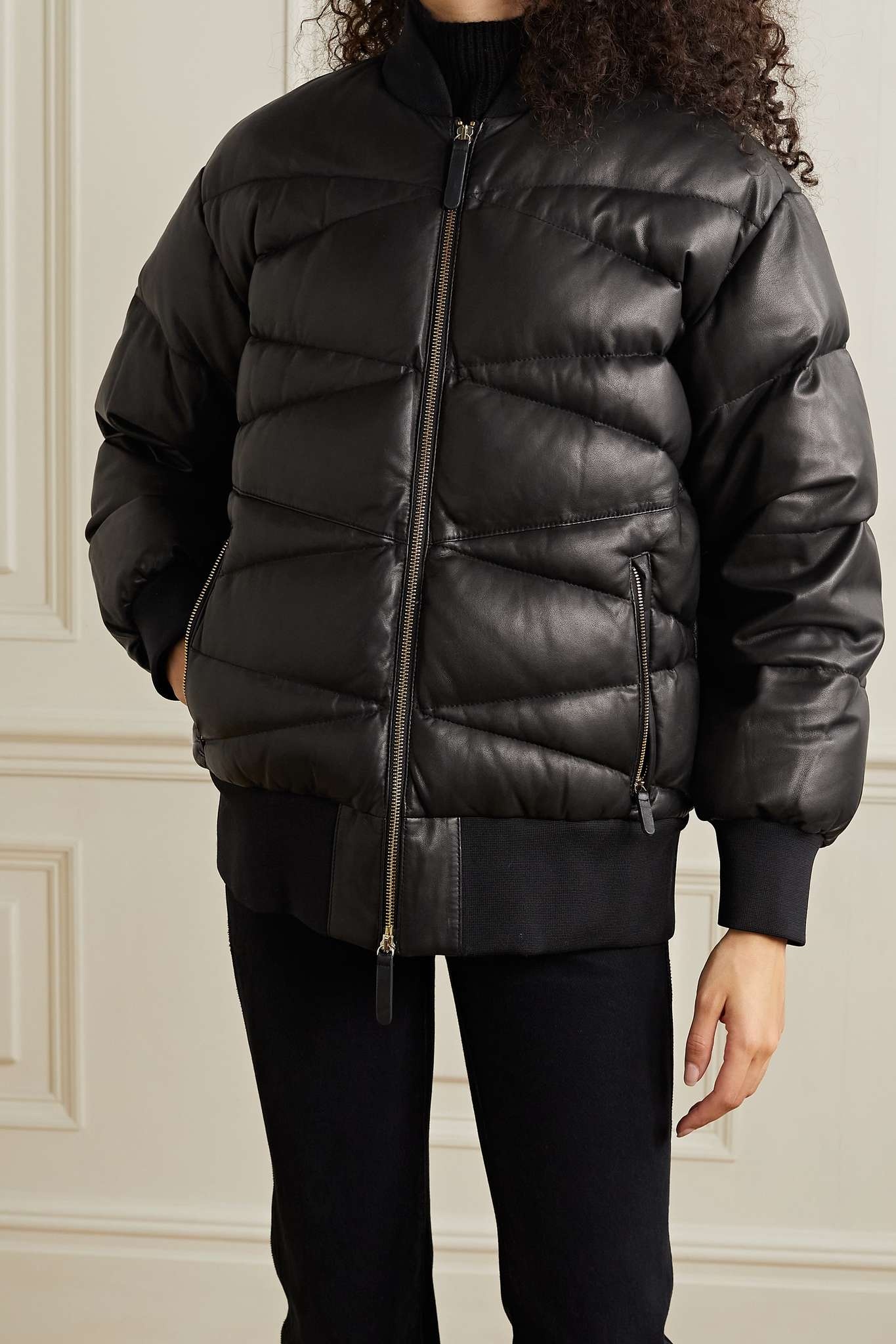 Jackson quilted leather down bomber jacket - 3