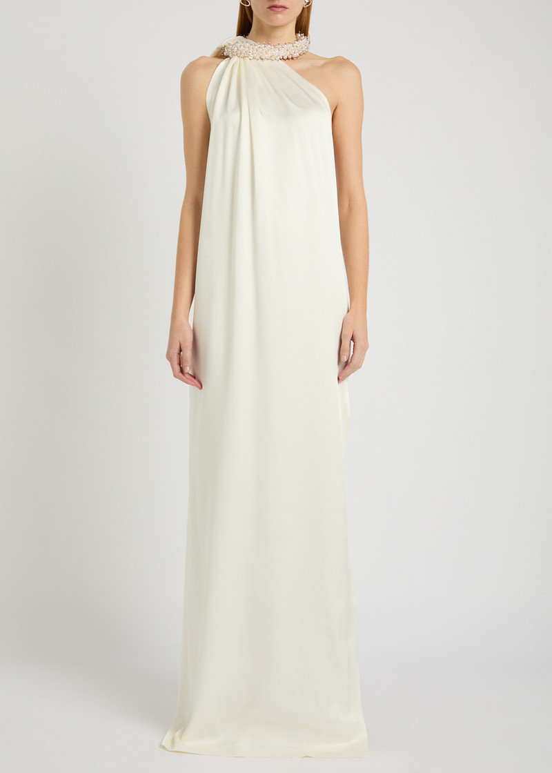 Stella McCartney Stella Mccartney Faux Pearl-embellished Satin Gown outlook