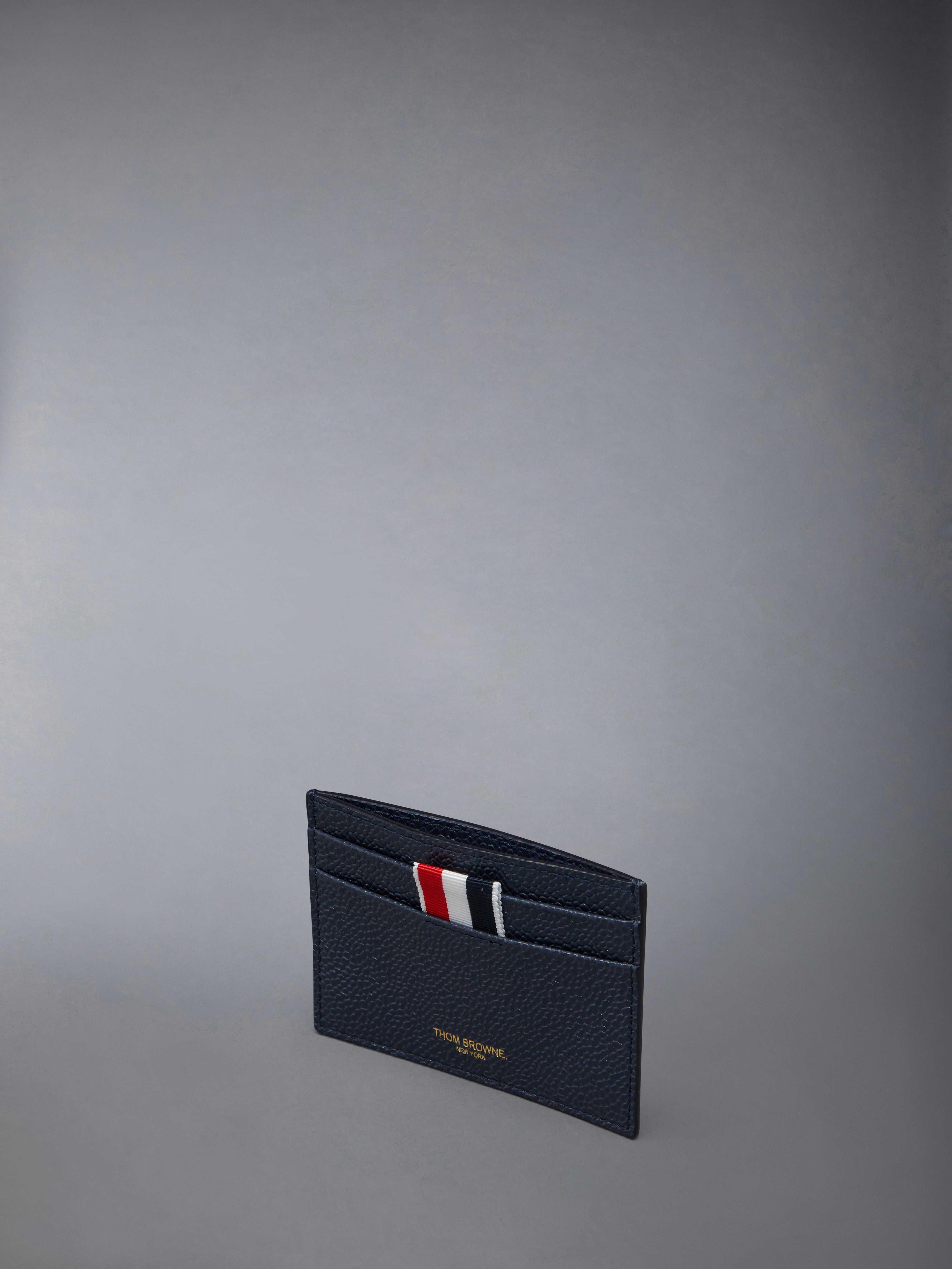 PEBBLE GRAIN LEATHER SINGLE CARD HOLDER - 3