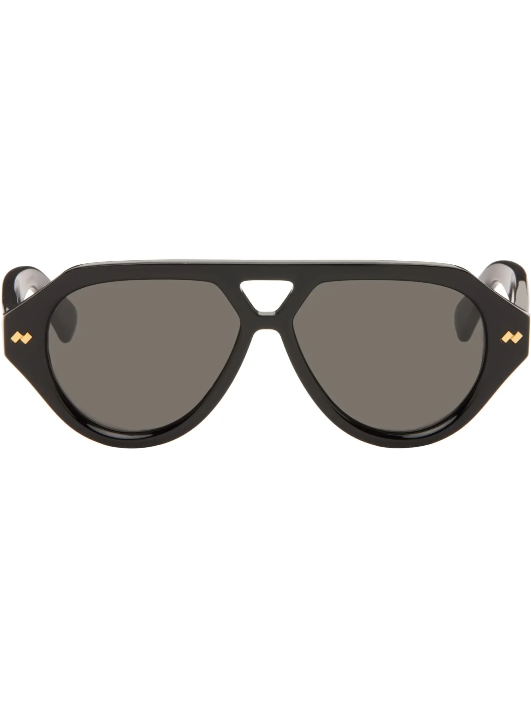 Black Dizzy Aviator Sunglasses - 1