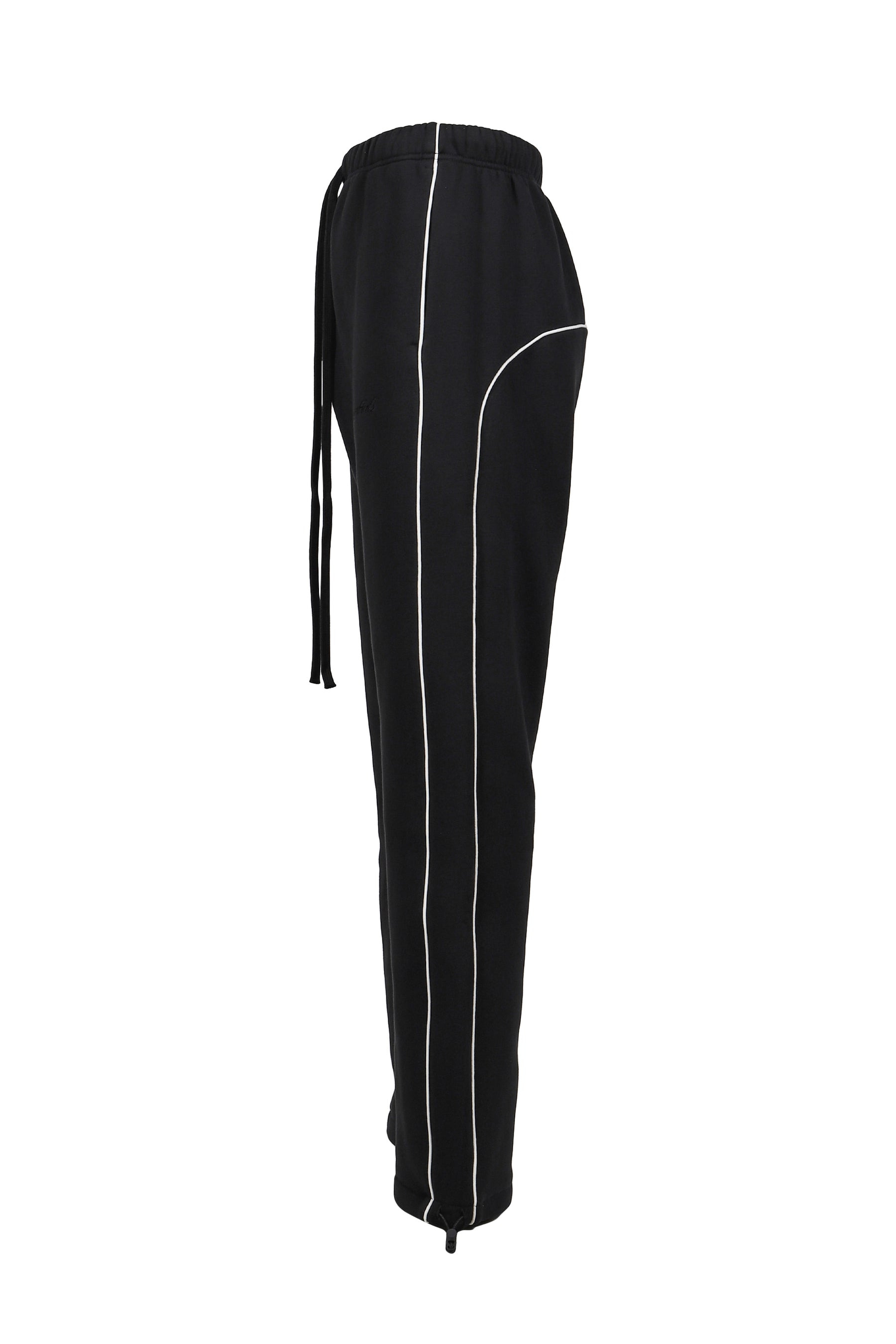 RELAXED FLEECE SWEATPANT WITH PIPING / JET BLK/CLOUD WHT - 3