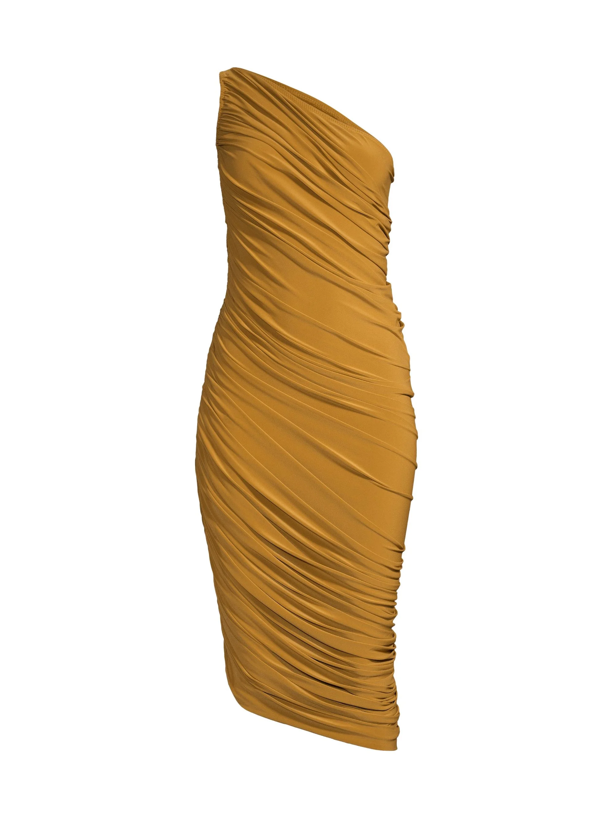 Women's Diana Ruched One-Shoulder Midi-Dress - Mocha - 1