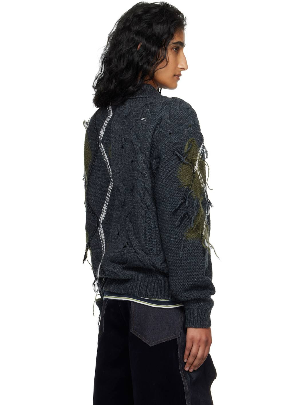 Gray & Khaki Argyle Fisherman Polo - 3