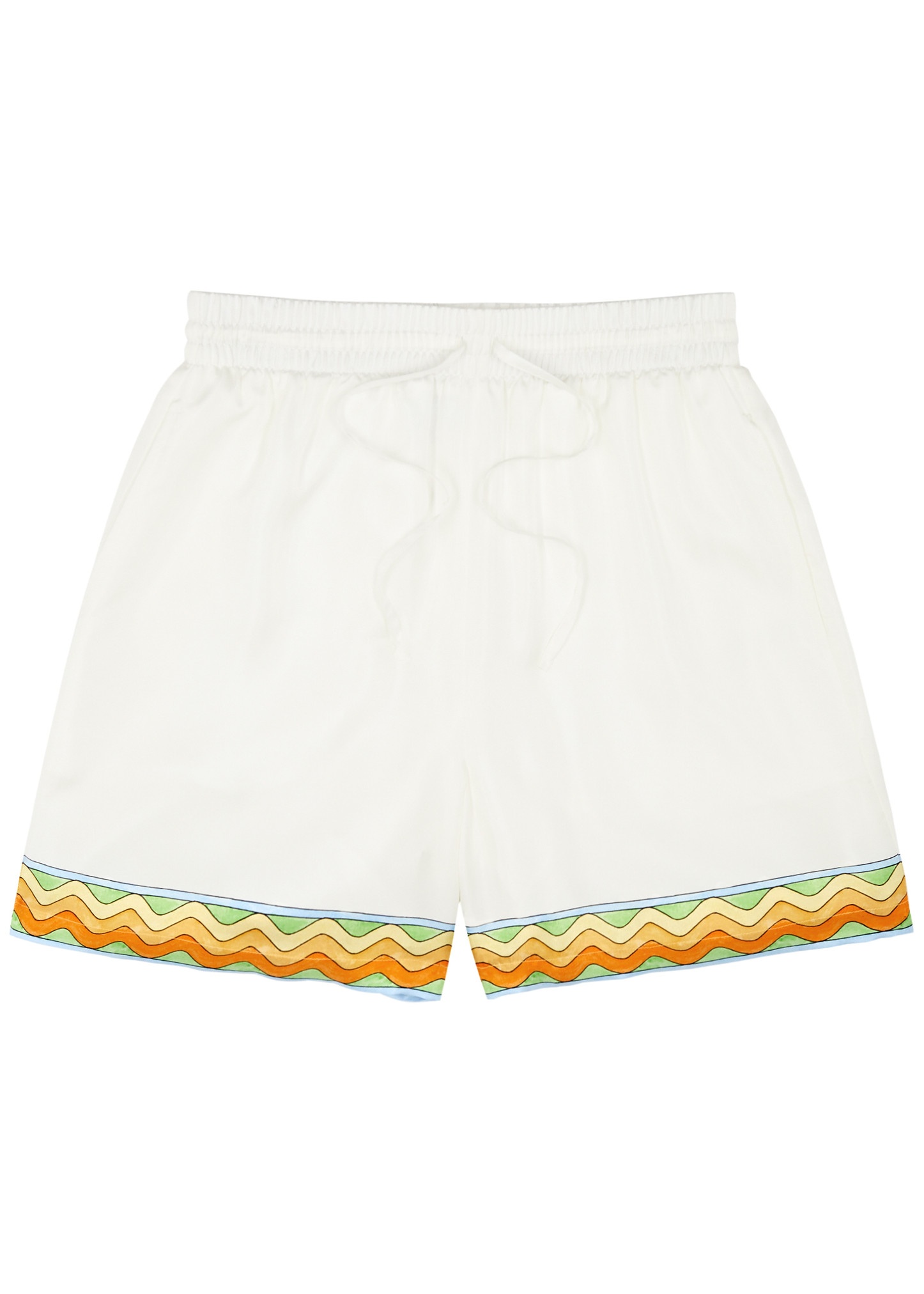 Tennis printed silk-twill shorts - 1