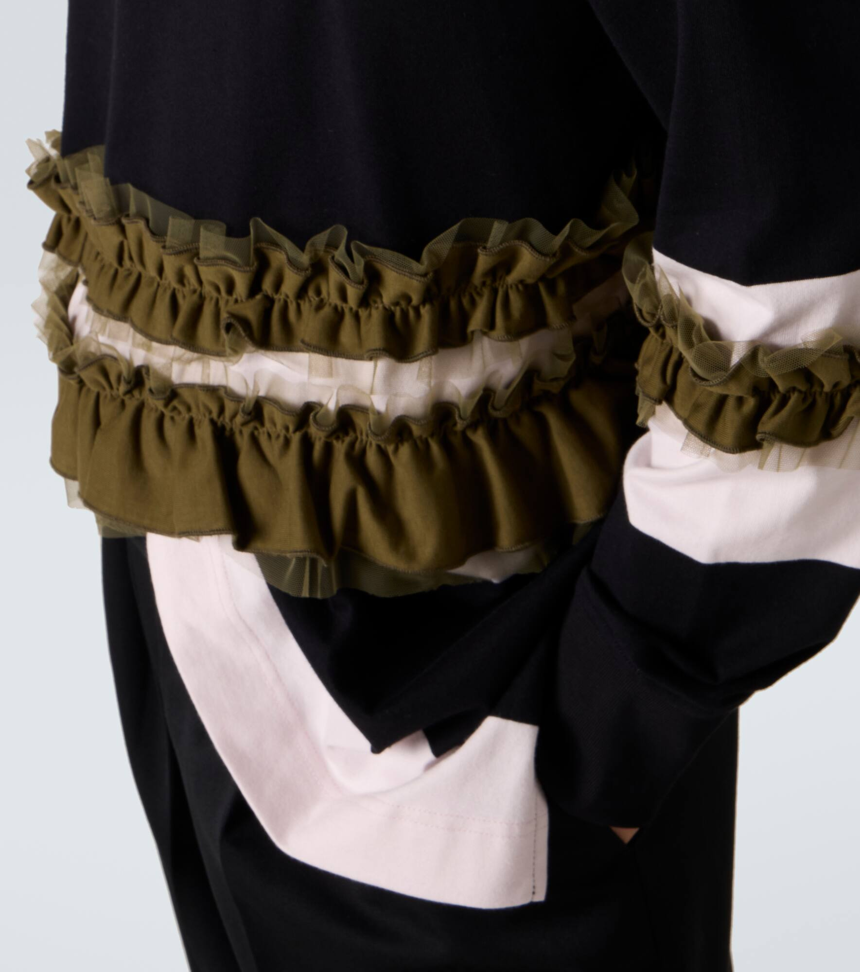 Ruffled striped cotton polo shirt - 7