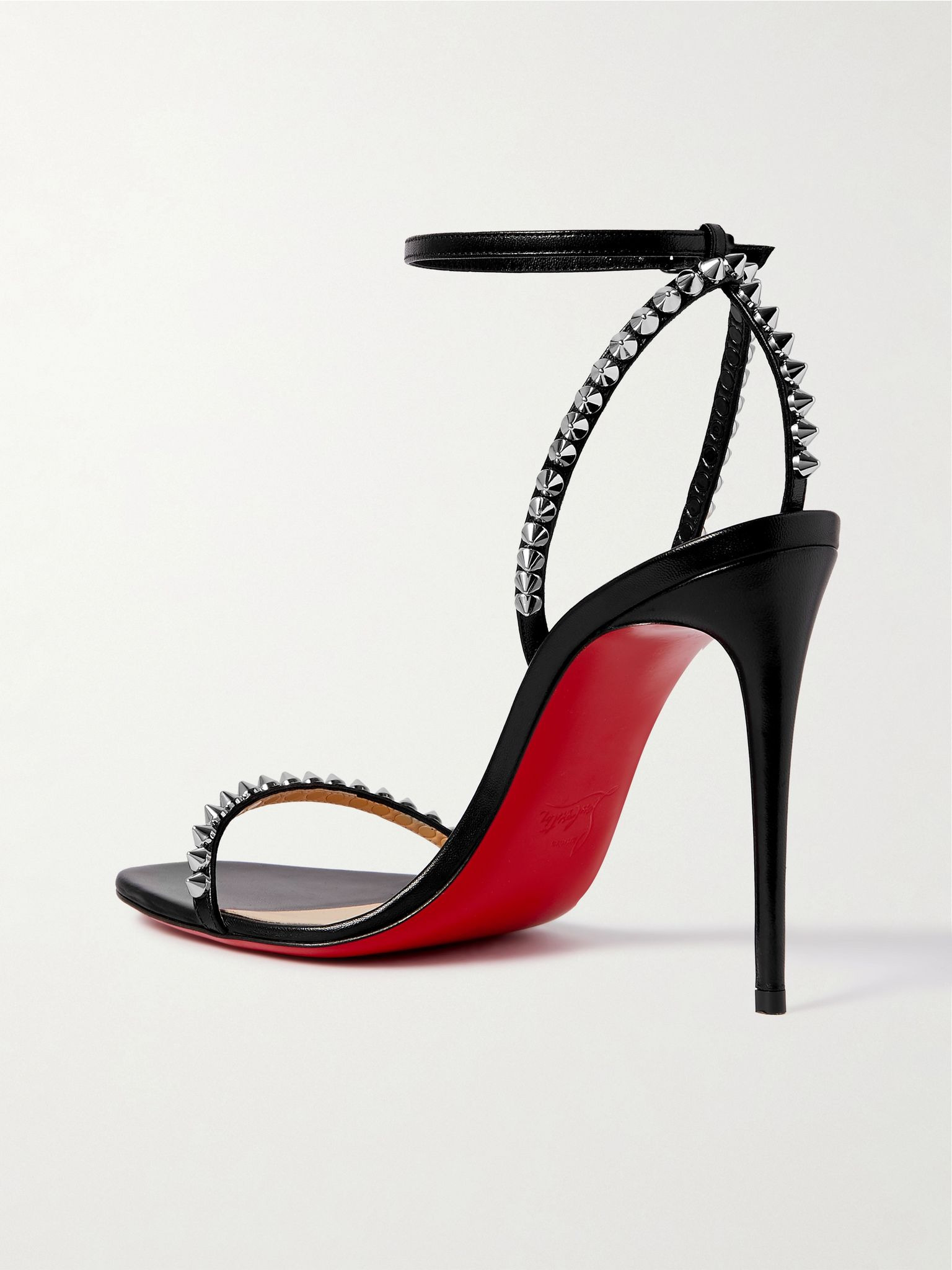 So Me 100 studded leather sandals Black - 3