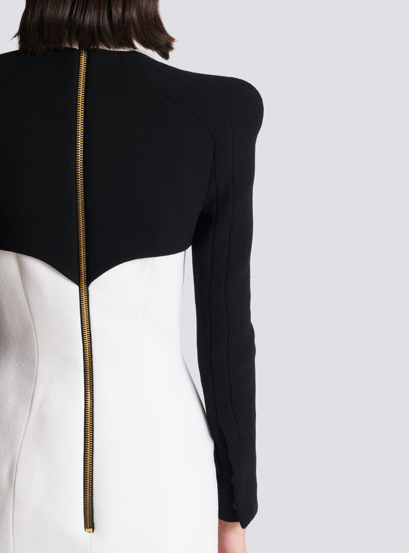 Short buttoned crepe dress 6