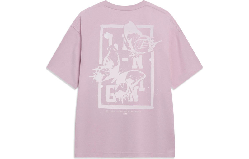 Li-Ning Li-Ning Chinese Culture Butterfly Graphic T-shirt 'Pink' AHST203-5 outlook
