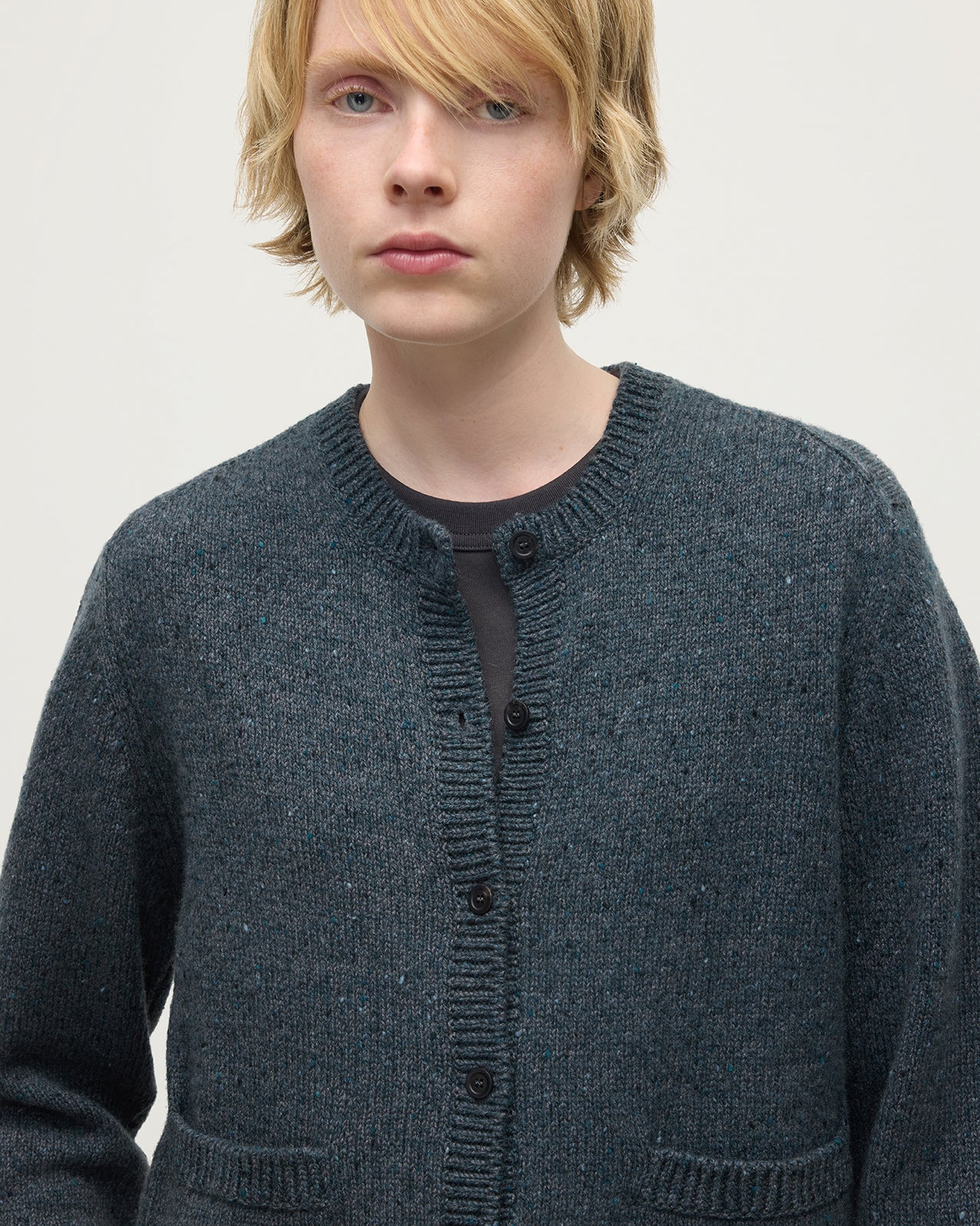 Donegal Cashmere Blue Cardigan - 5