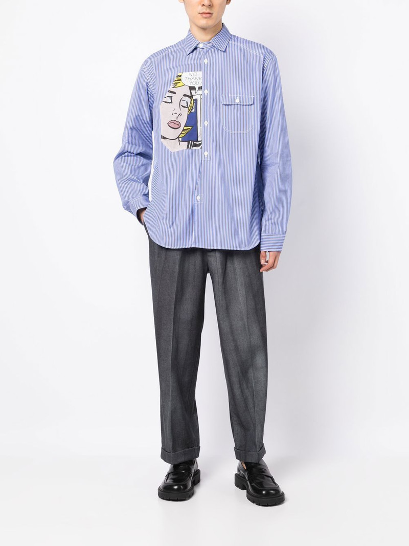 Junya Watanabe MAN pop art patch striped shirt outlook