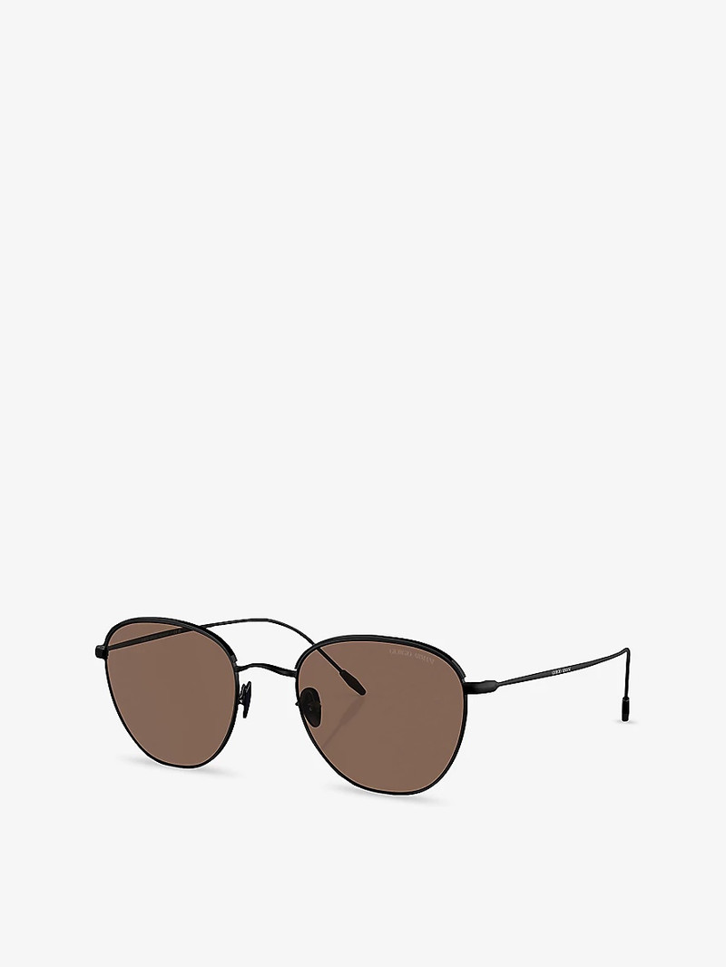 GIORGIO ARMANI AR6048 Square-Frame Steel Sunglasses outlook