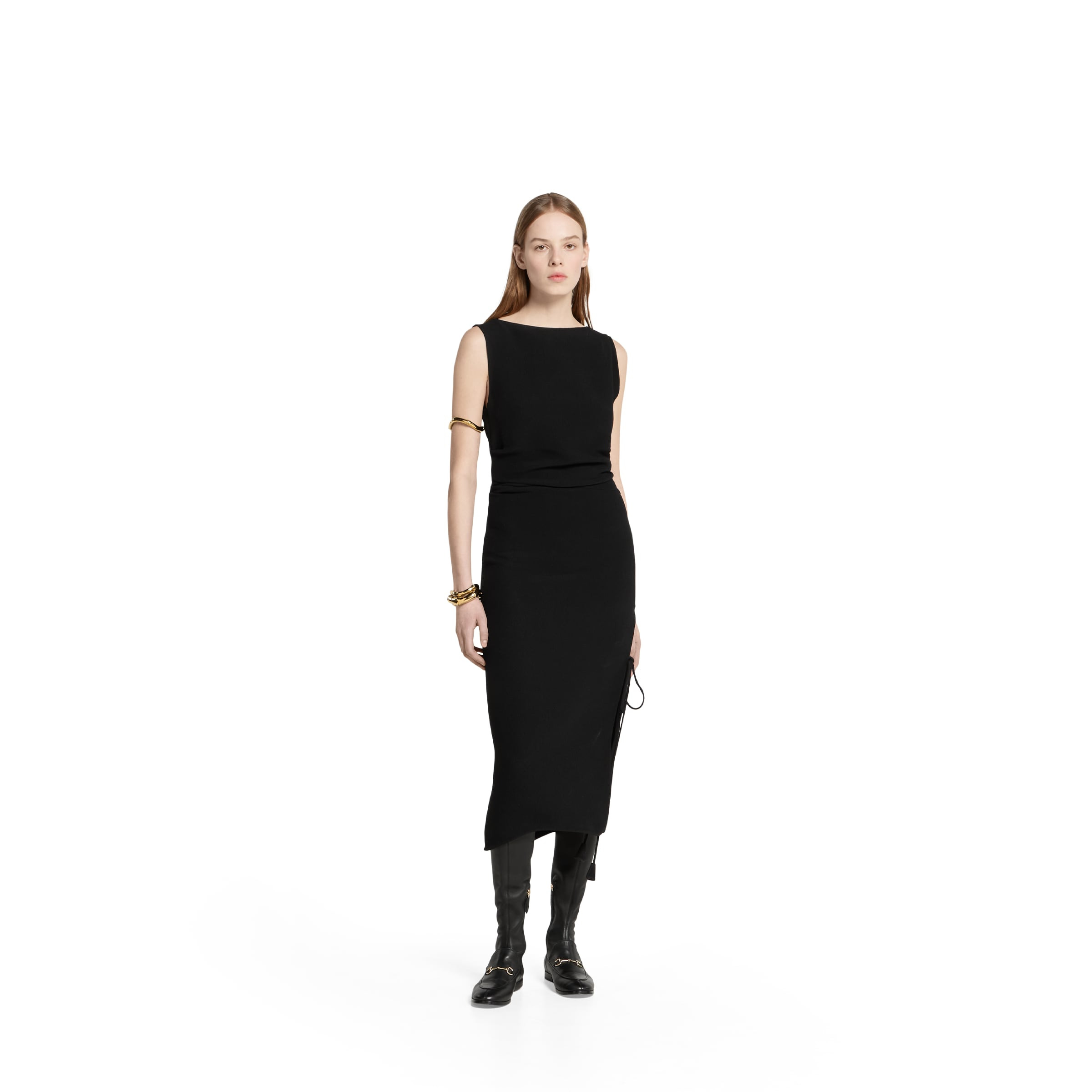 Silk crêpe dress with embroidery - 3
