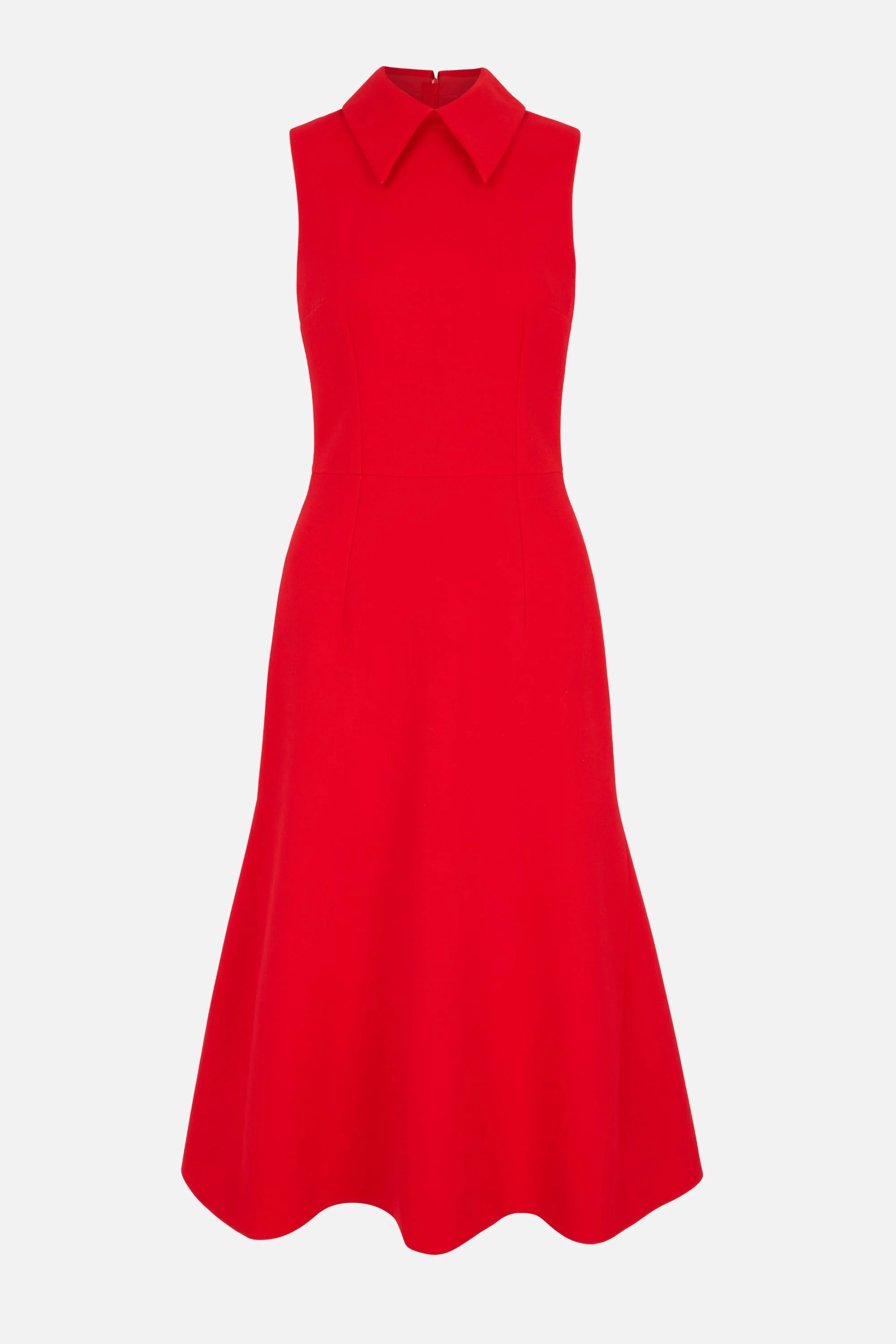 Leontine Dress in Red Single Wool Crepe - 1