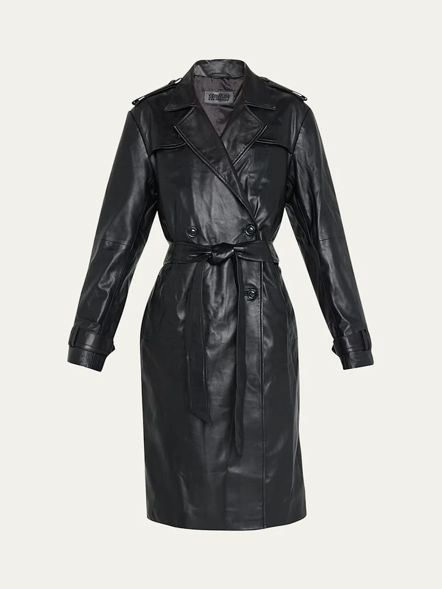 Leather Trench Coat - 1