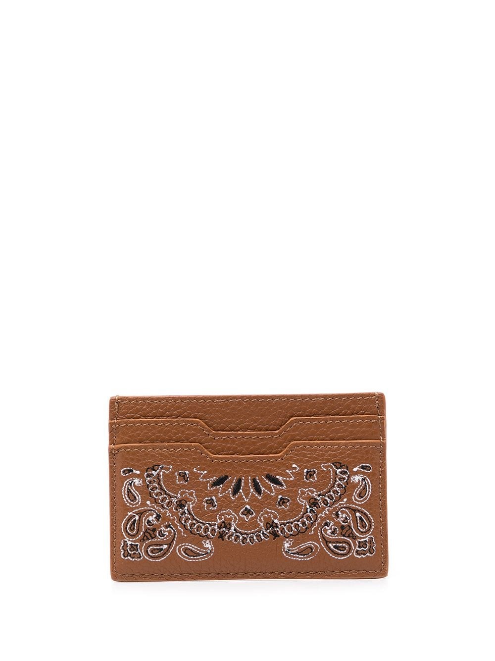 bandana-print leather cardholder - 2