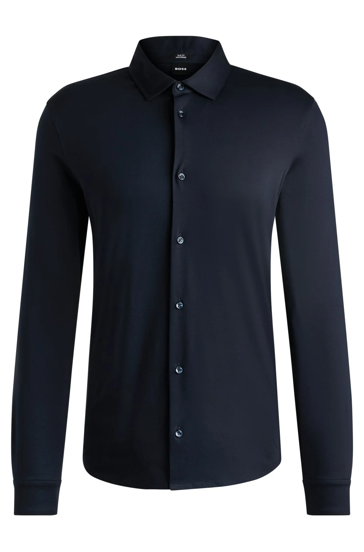 SLIM-FIT LONG-SLEEVED SHIRT IN MERCERIZED COTTON - 1