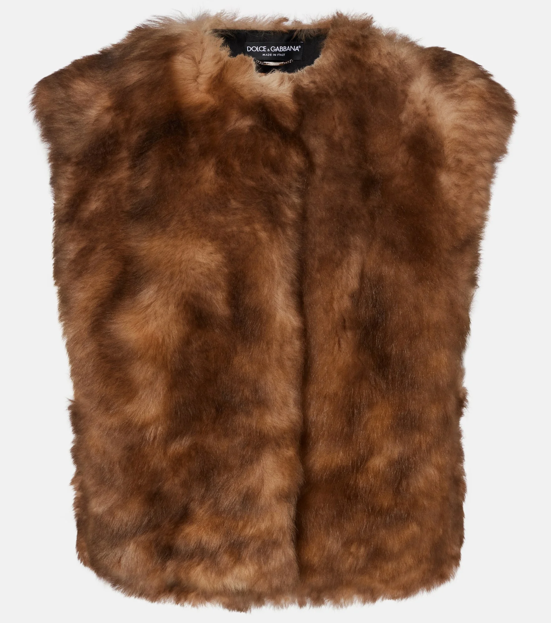 Cropped shearling vest - 1