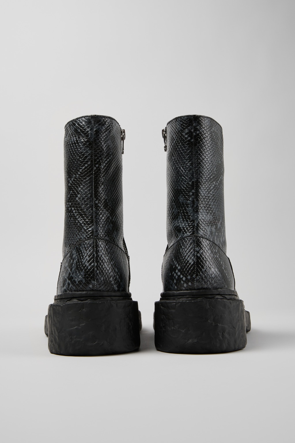 Gray-Black Leather Boots - 3