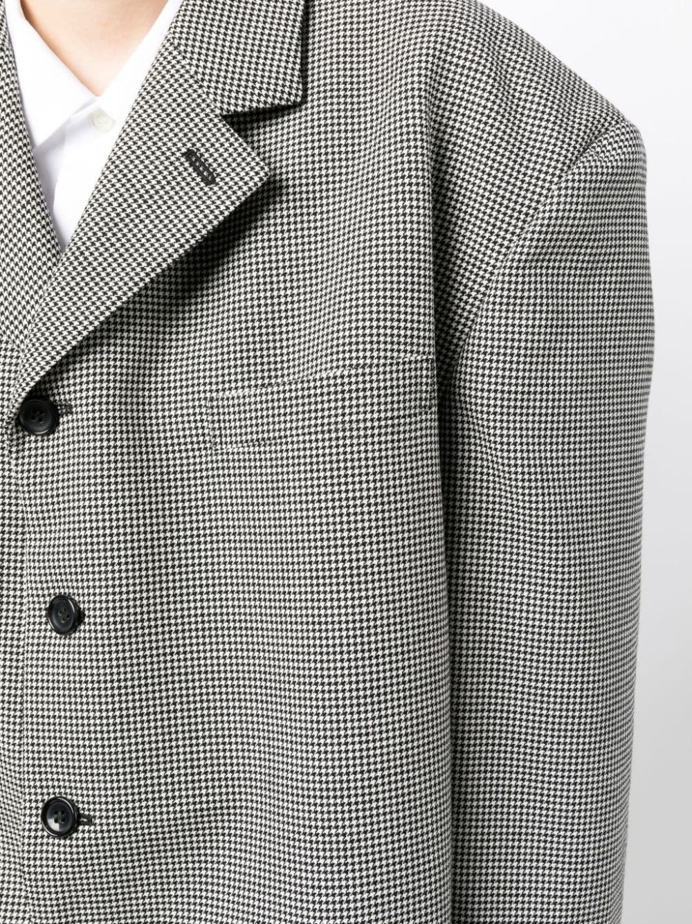 oversized check-print wool blazer - 5