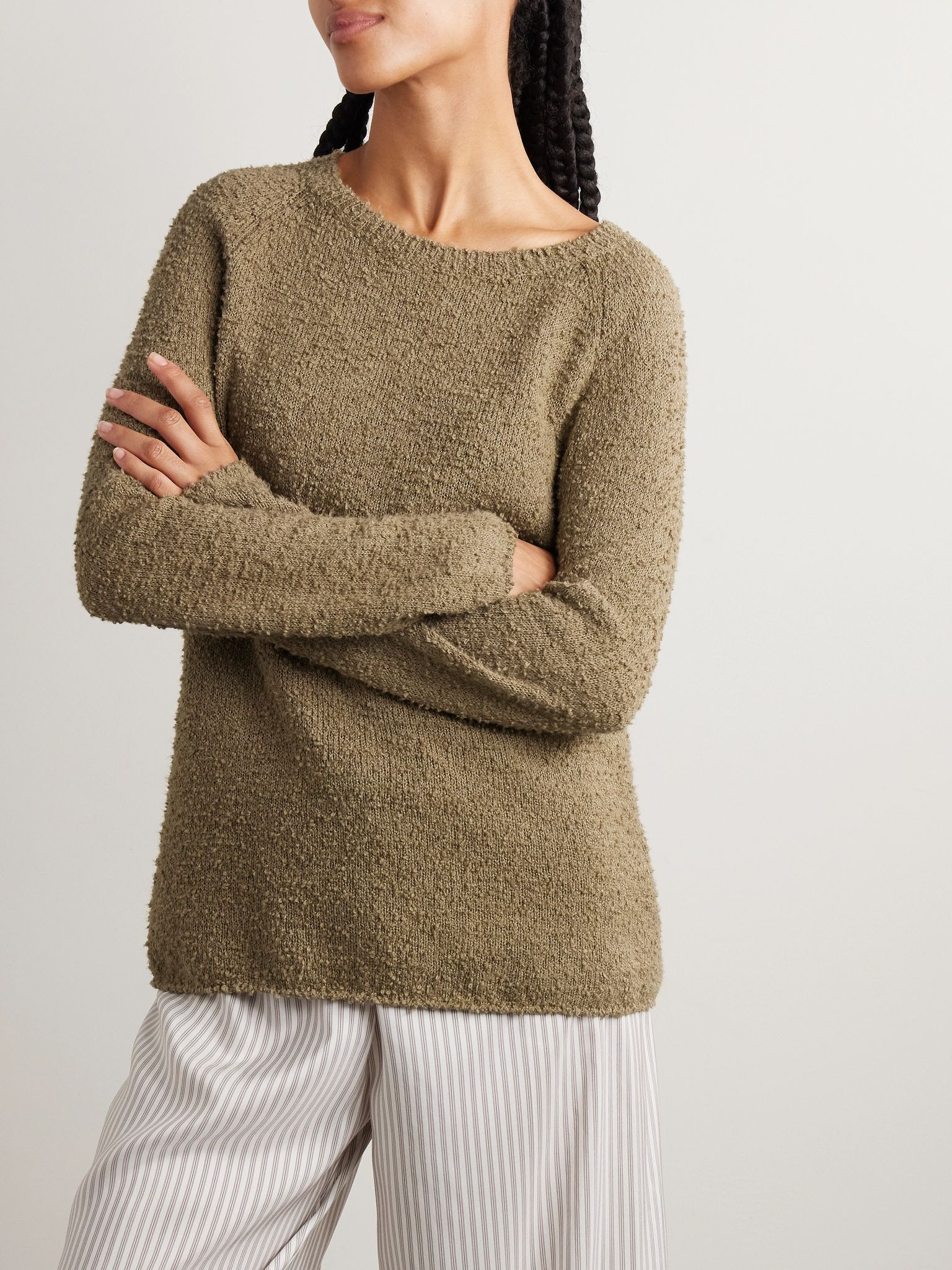 Kathy cotton-bouclé sweater Taupe - 3