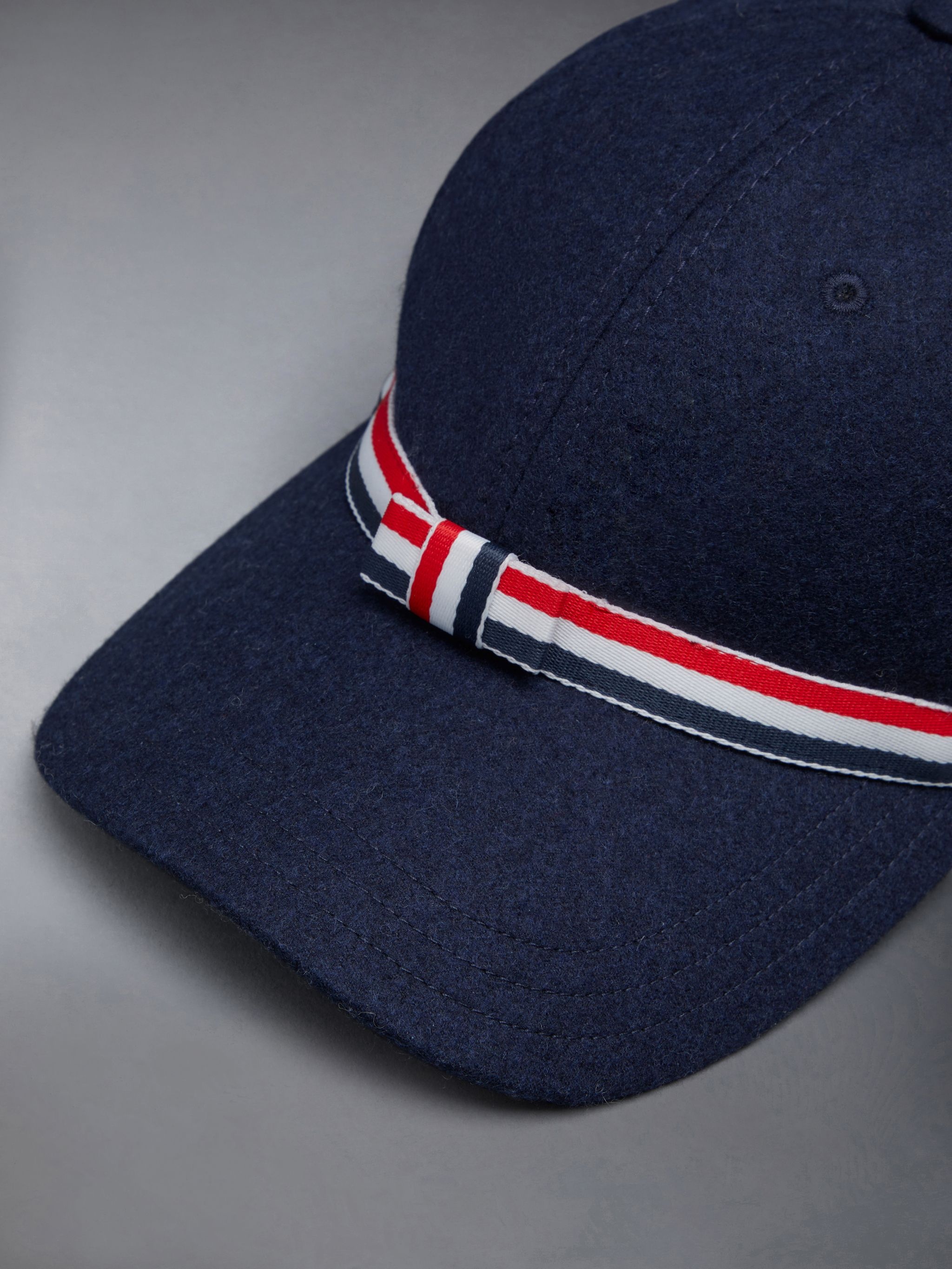 キャップ THOM BROWNE GG BOW BASEBALL CAP IN WOOL FLANNEL Thom Browne Wool Flannel Grosgrain Bow Baseball Cap | REVERSIBLE