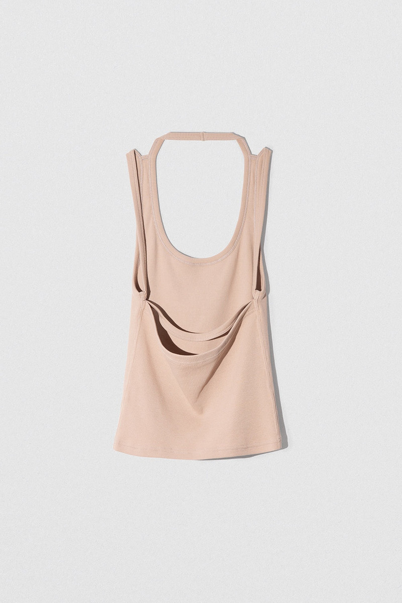 BLANK TANK TOP MINK COTTON RIB 1