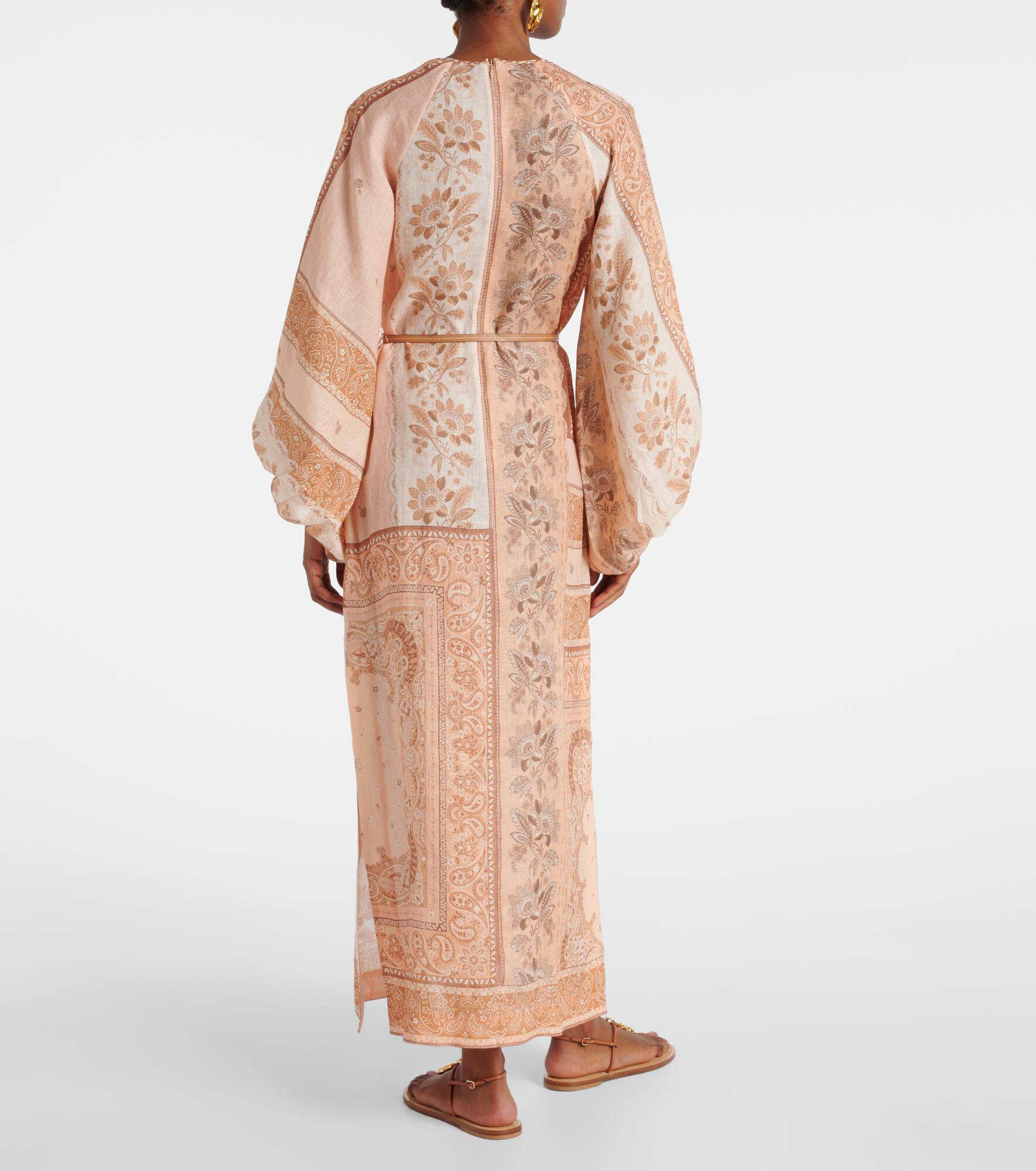 Lucky printed linen midi dress - 3