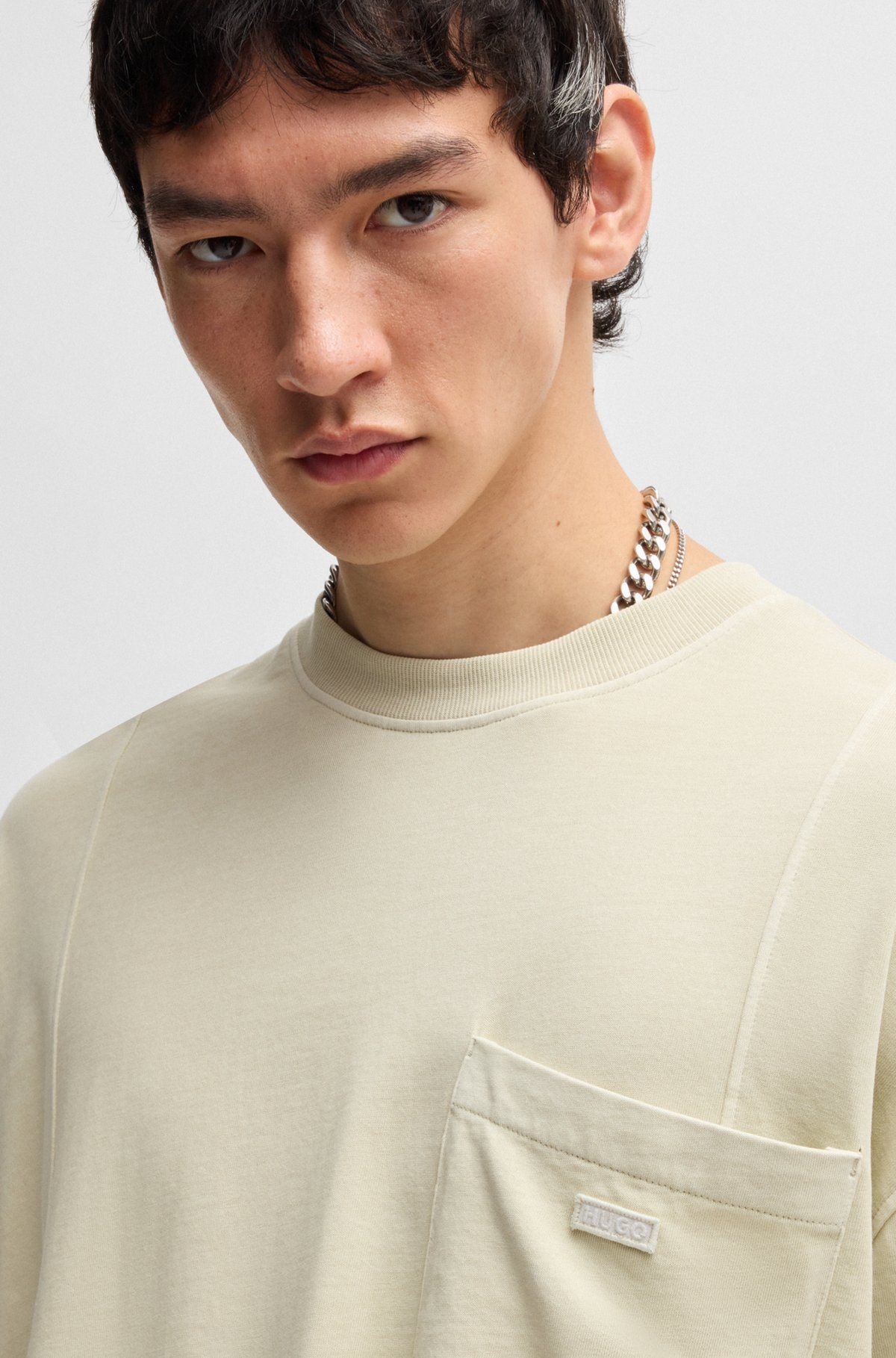 COTTON-JERSEY T-SHIRT WITH VERTICAL SEAMS - 3