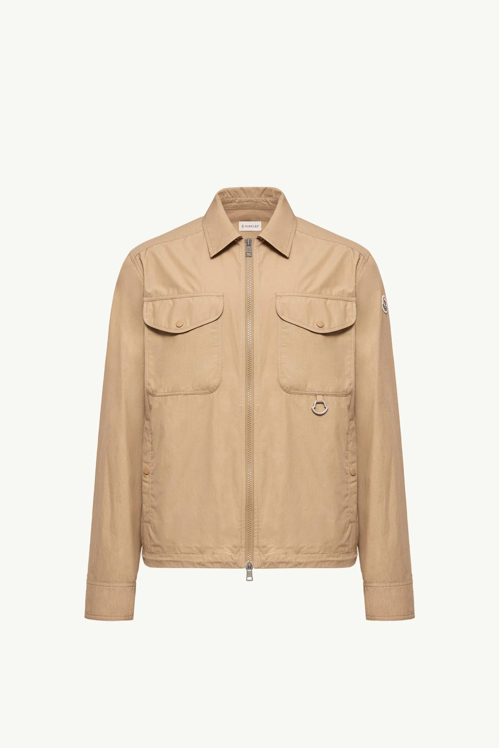 Cotton Poplin Long Sleeve Zip-Up Shirt - 1