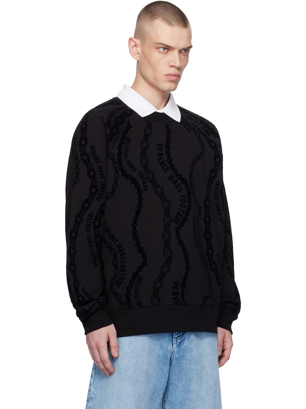 Black Chain Couture Sweatshirt - 2