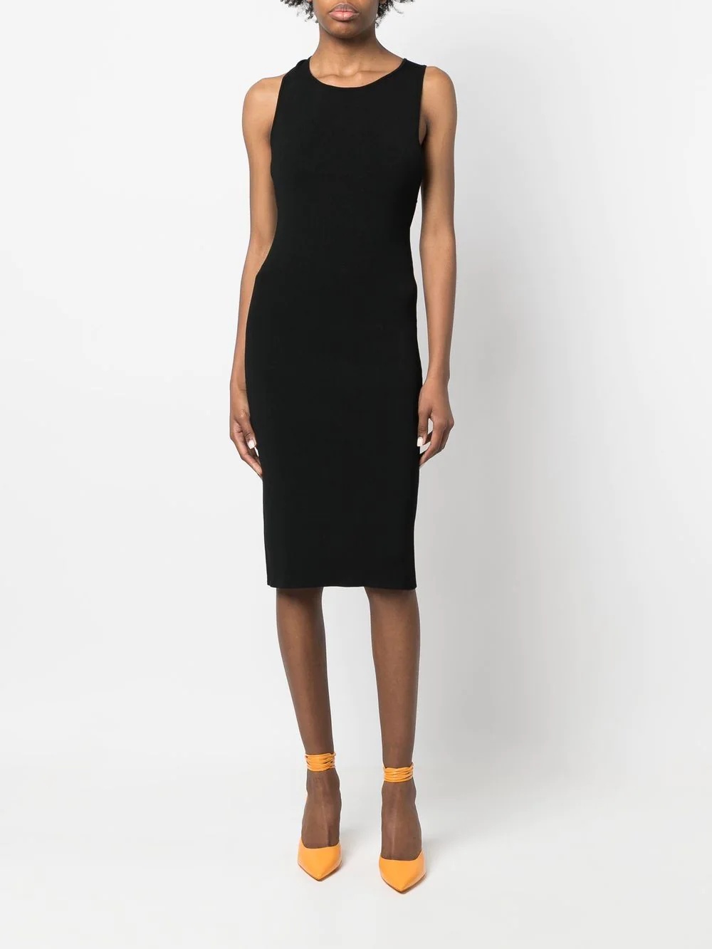 ribbed cross-strap midi dress - 3