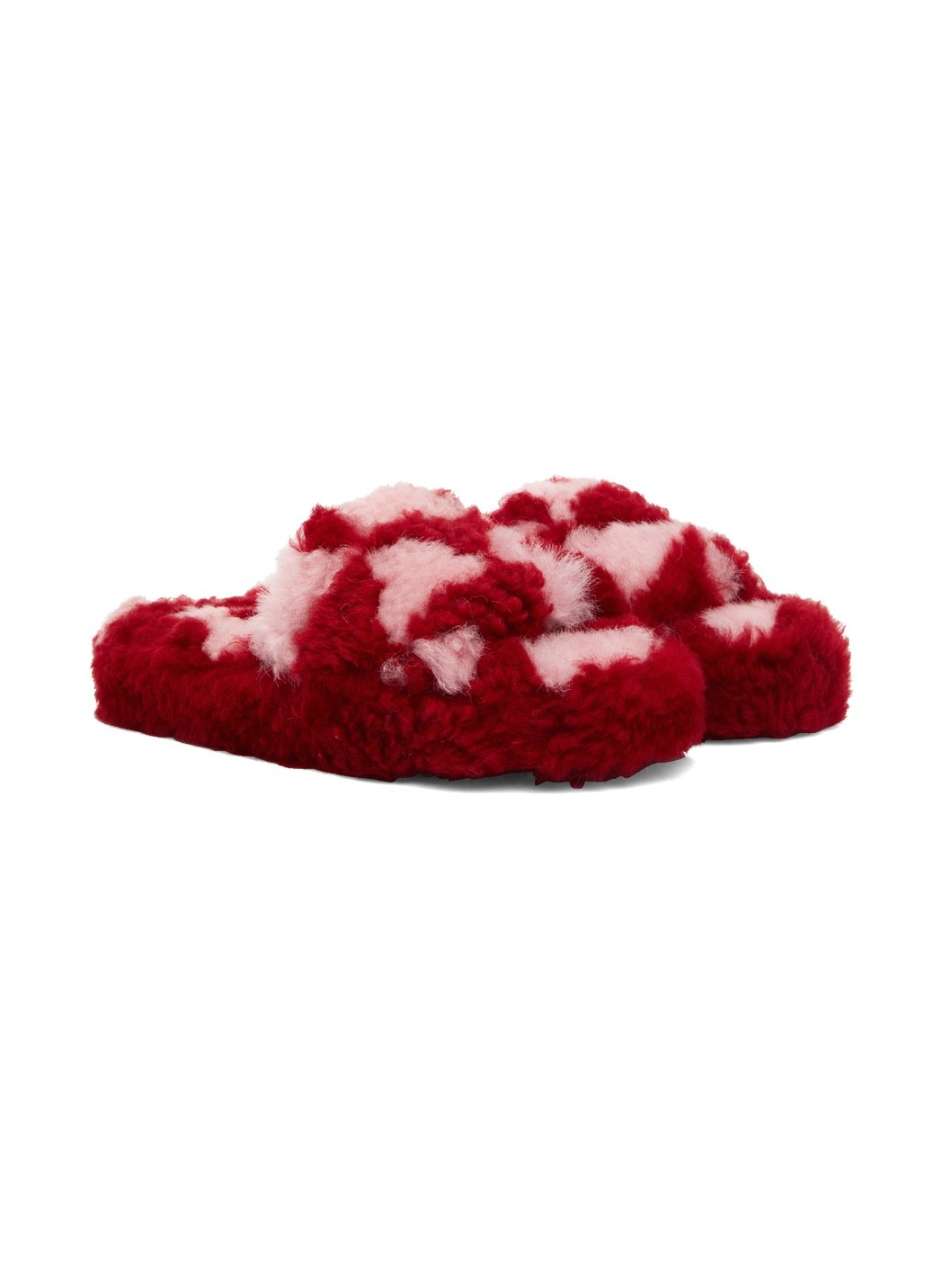 Red & Pink Teddy Sandals - 4