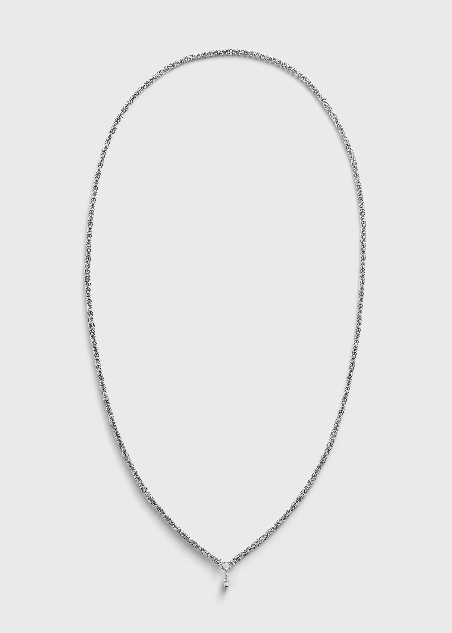 Elongated byzantine necklace silver - 1