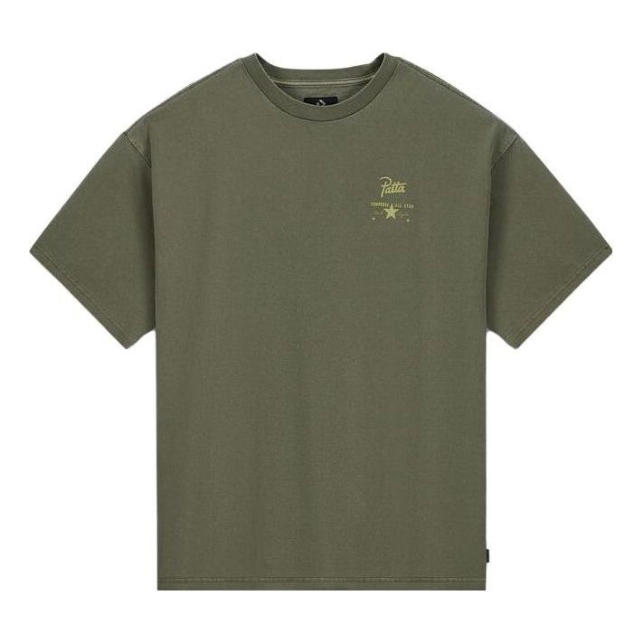 Converse x Patta Four-Leaf Clover Short Sleeve T-Shirt 'Olive Green' 10024663-A02 - 1