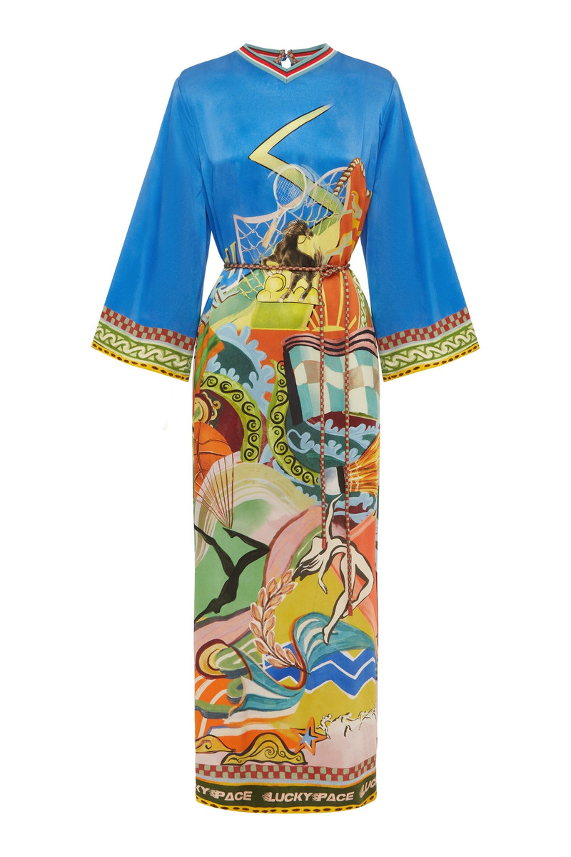 Lucky Pace Silk Midi Dress 1