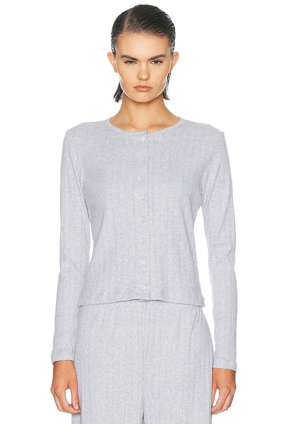 Pointelle Classic Cardigan - 1