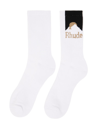 Rhude White Moonlight Sport Socks outlook