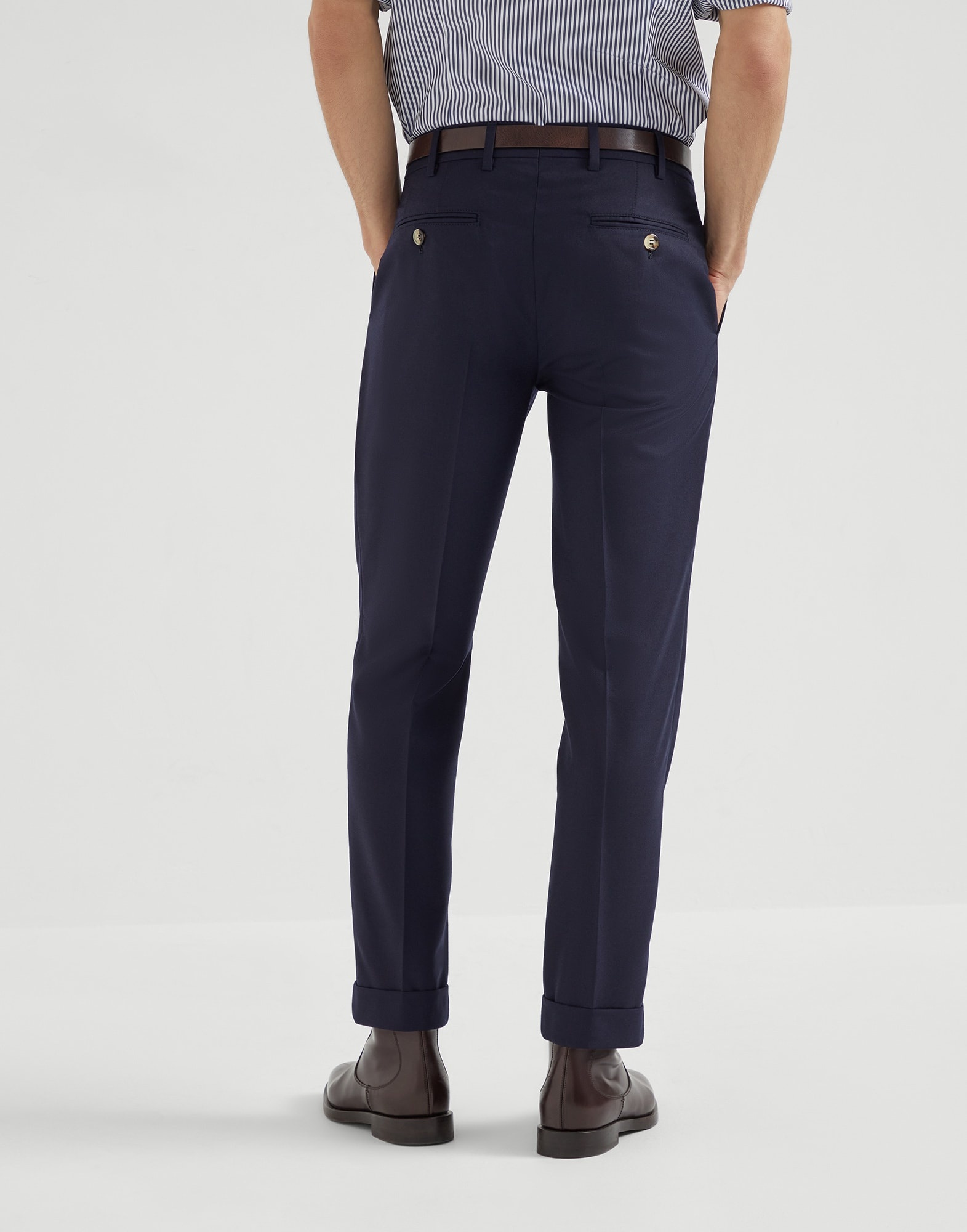 Virgin wool flannel Italian fit trousers - 2