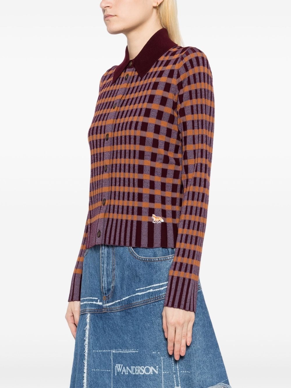 checked knitted shirt - 3