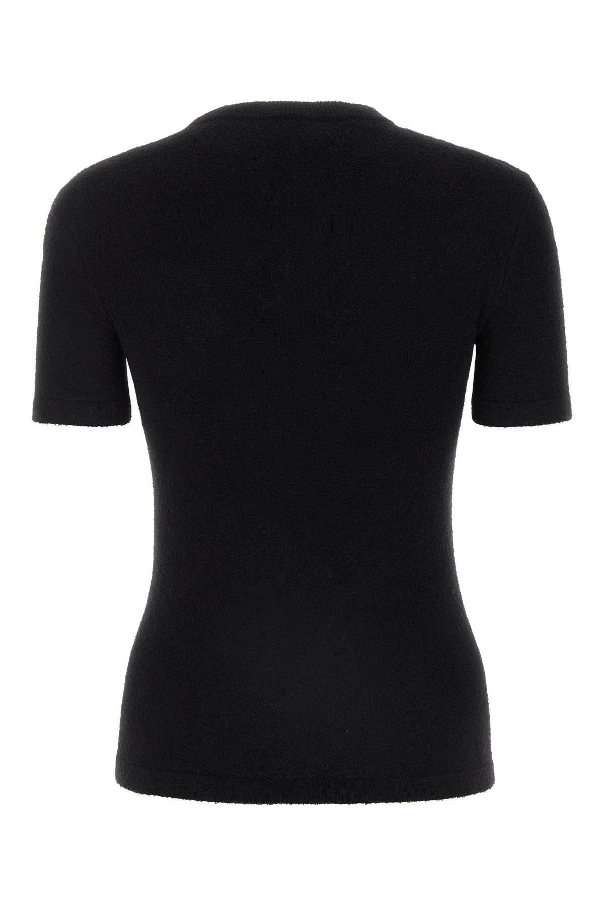 Black terry fabric t-shirt - 2