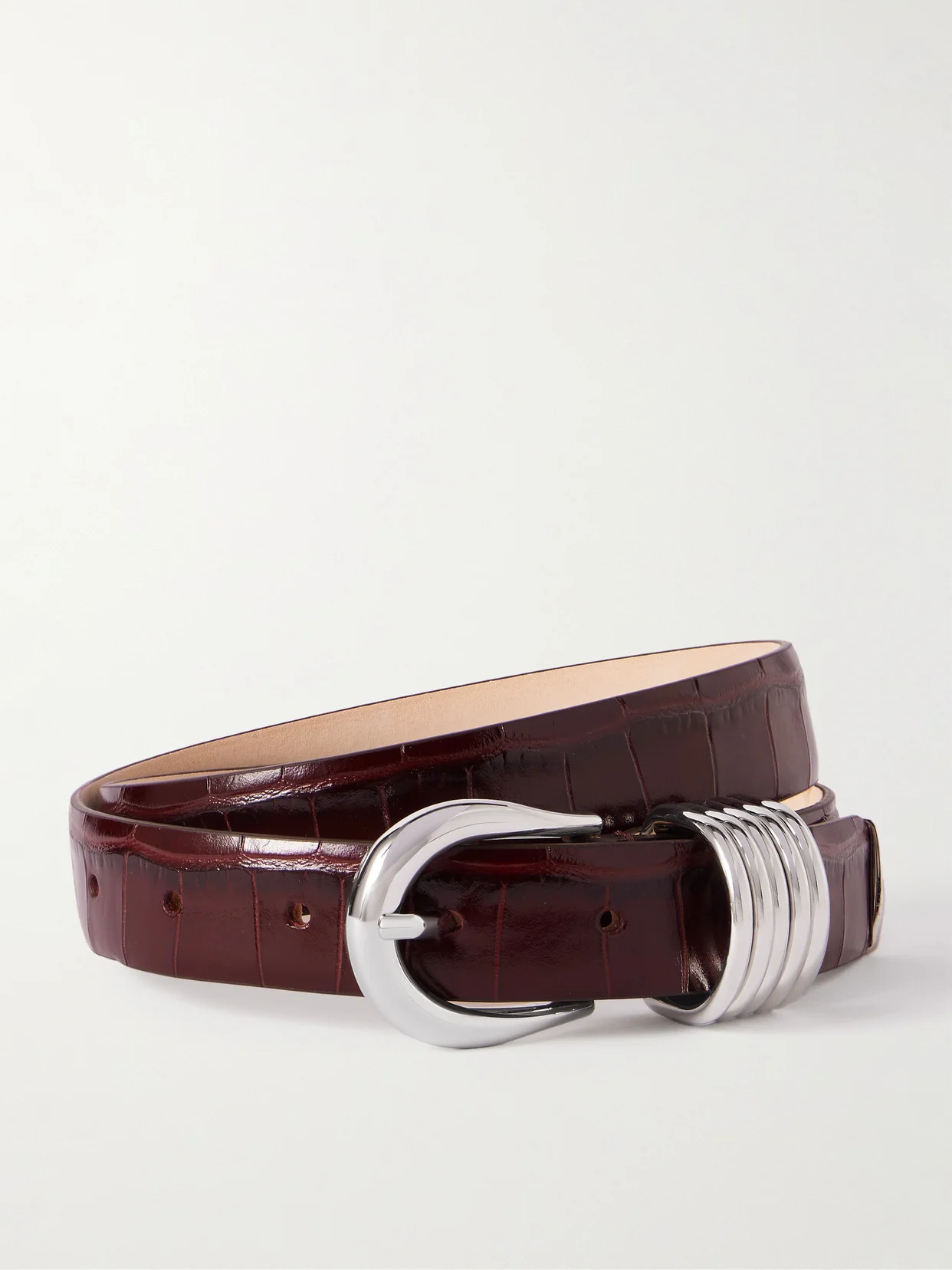 Hollyhock Croc-effect Leather Belt - 1