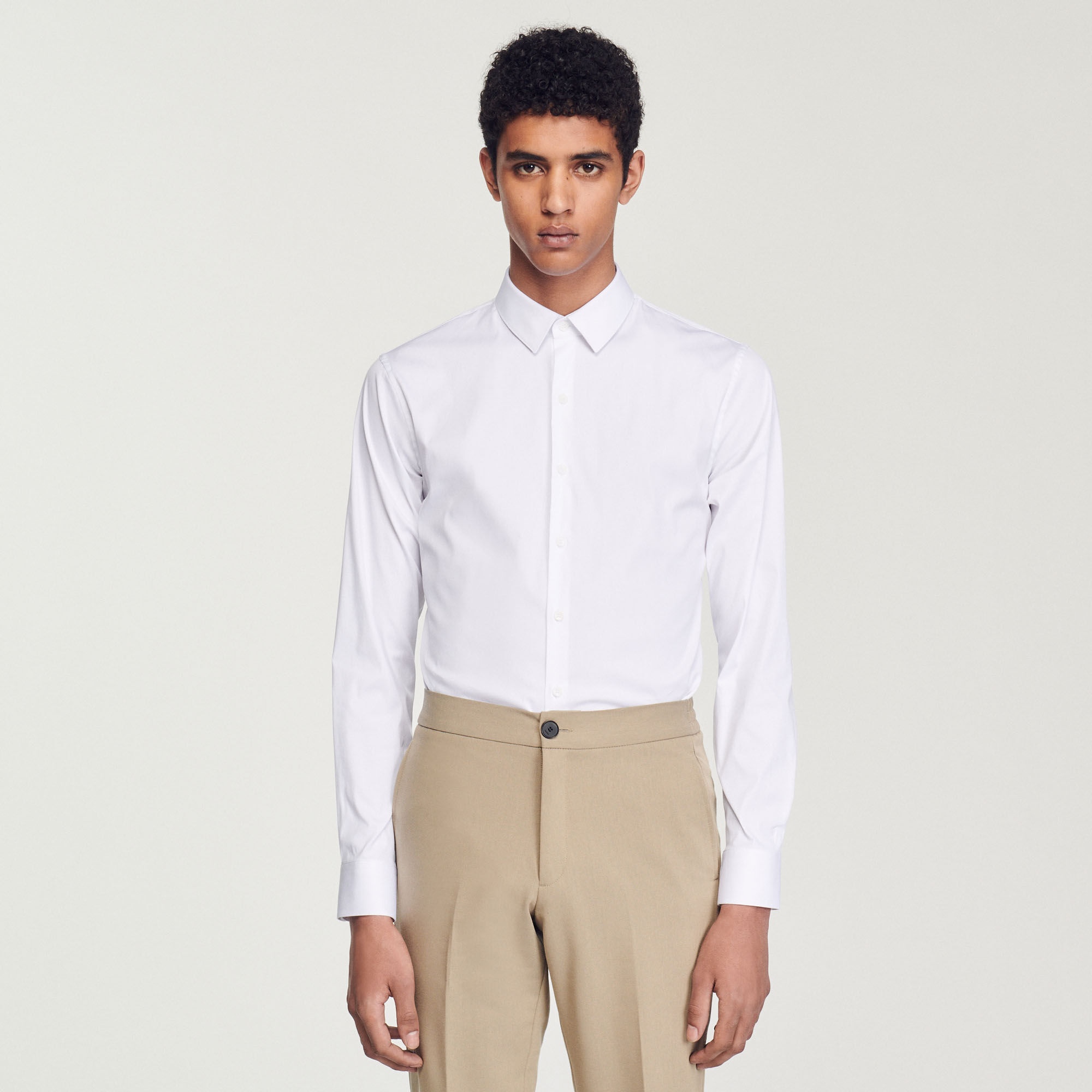 FITTED STRETCH COTTON SHIRT - 5