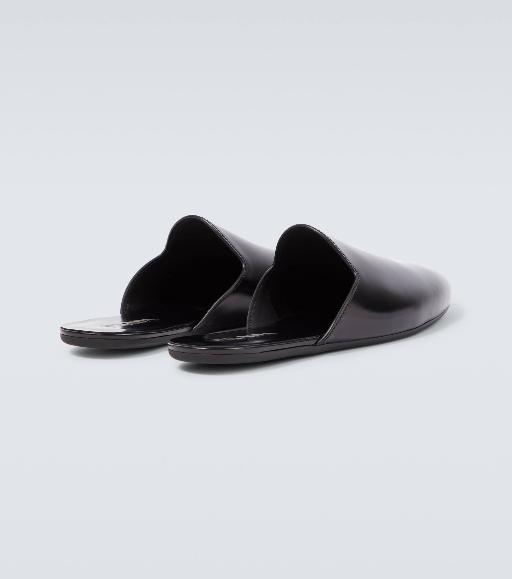 Brushed leather mules - 6