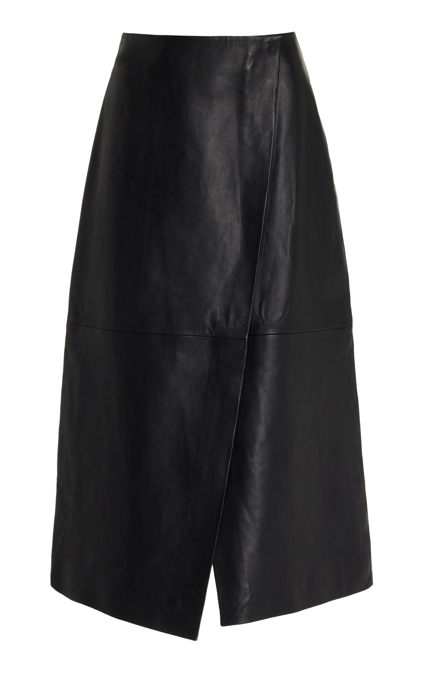 Hedi Leather Midi Wrap Skirt black - 1