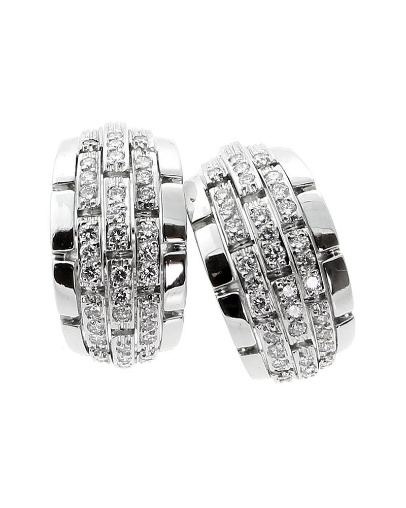 Cartier 18K 1.50 ct. tw. Diamond Panthere Oriane Clip-O Hoops (Authentic Pre-Loved) 1