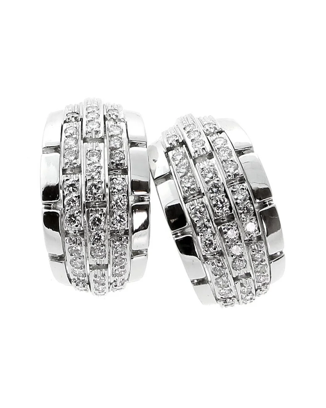 Cartier 18K 1.50 ct. tw. Diamond Panthere Oriane Clip-O Hoops (Authentic Pre-Loved) - 1